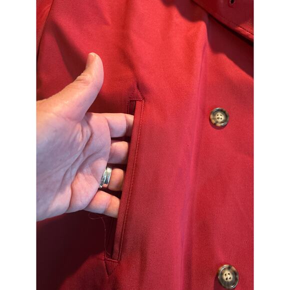 L.L. Bean Trench Coat Jacket Womens Size XL Double Breasted Plaid Lining Pockets - Picture 11 of 14